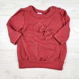 Children's Place red knit dress with gold sparkle threading. Size 6-9 months