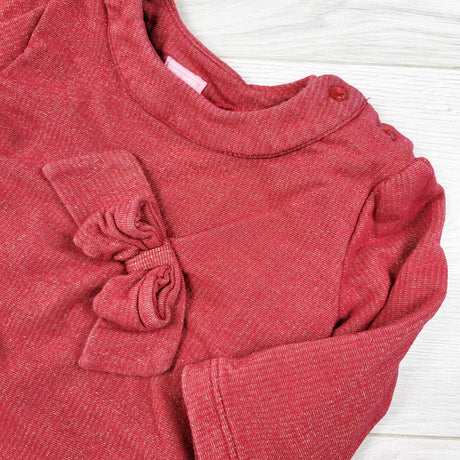 Children's Place red knit dress with gold sparkle threading. Size 6-9 months