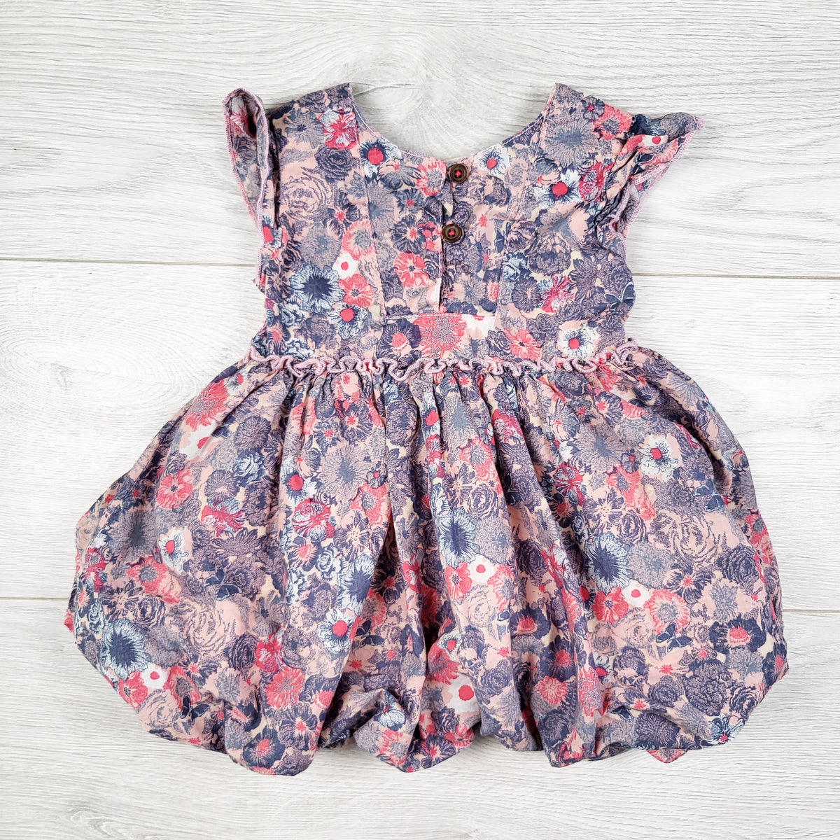 Mexx floral print dress with bubble hem. Size 6-9 months