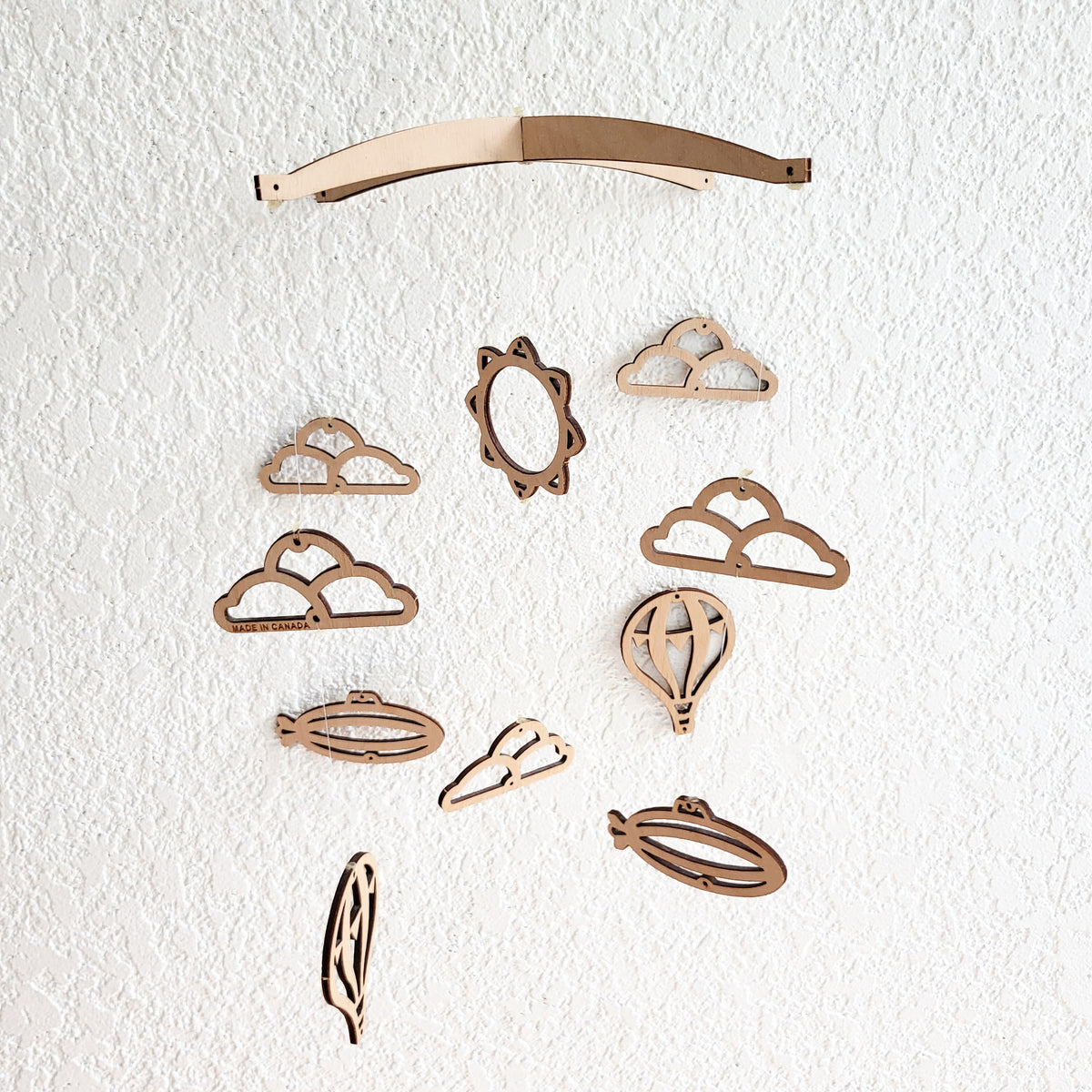 Dululu wooden bamboo laser cut crib mobile