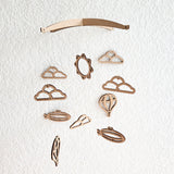 Dululu wooden bamboo laser cut crib mobile