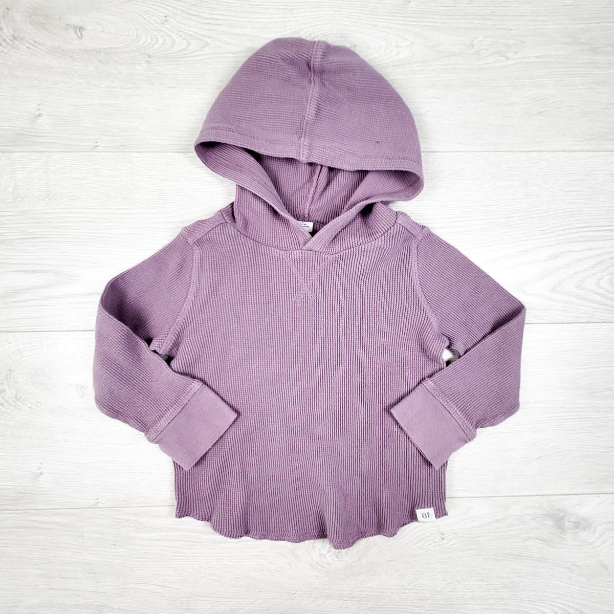 Gap purple waffle knit hooded top. Size 3T