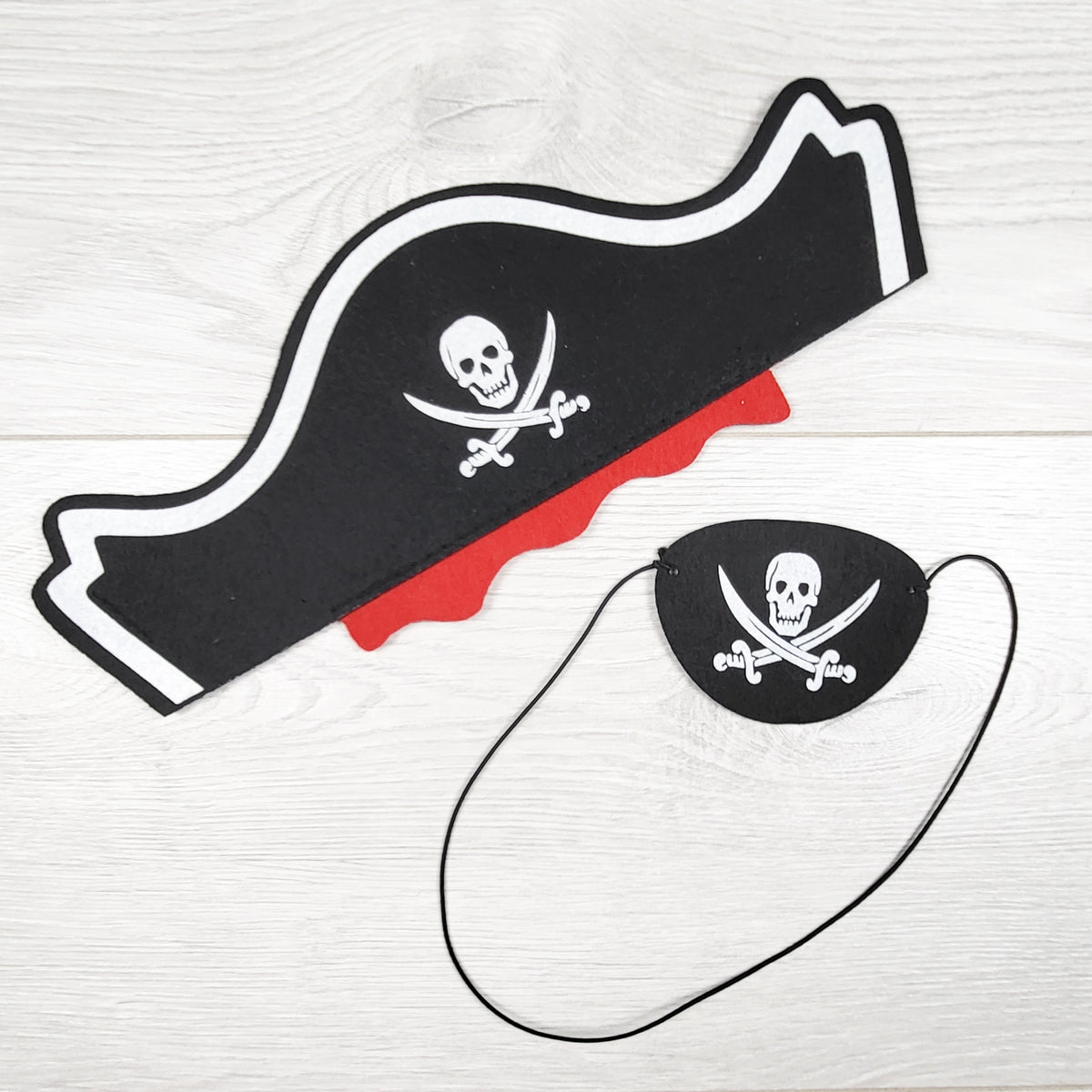 Felt pirate hat with eye patch
