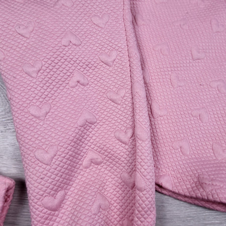 Andy and Evan pink quilted heart pattern 2pc hoodie set. Size 2T
