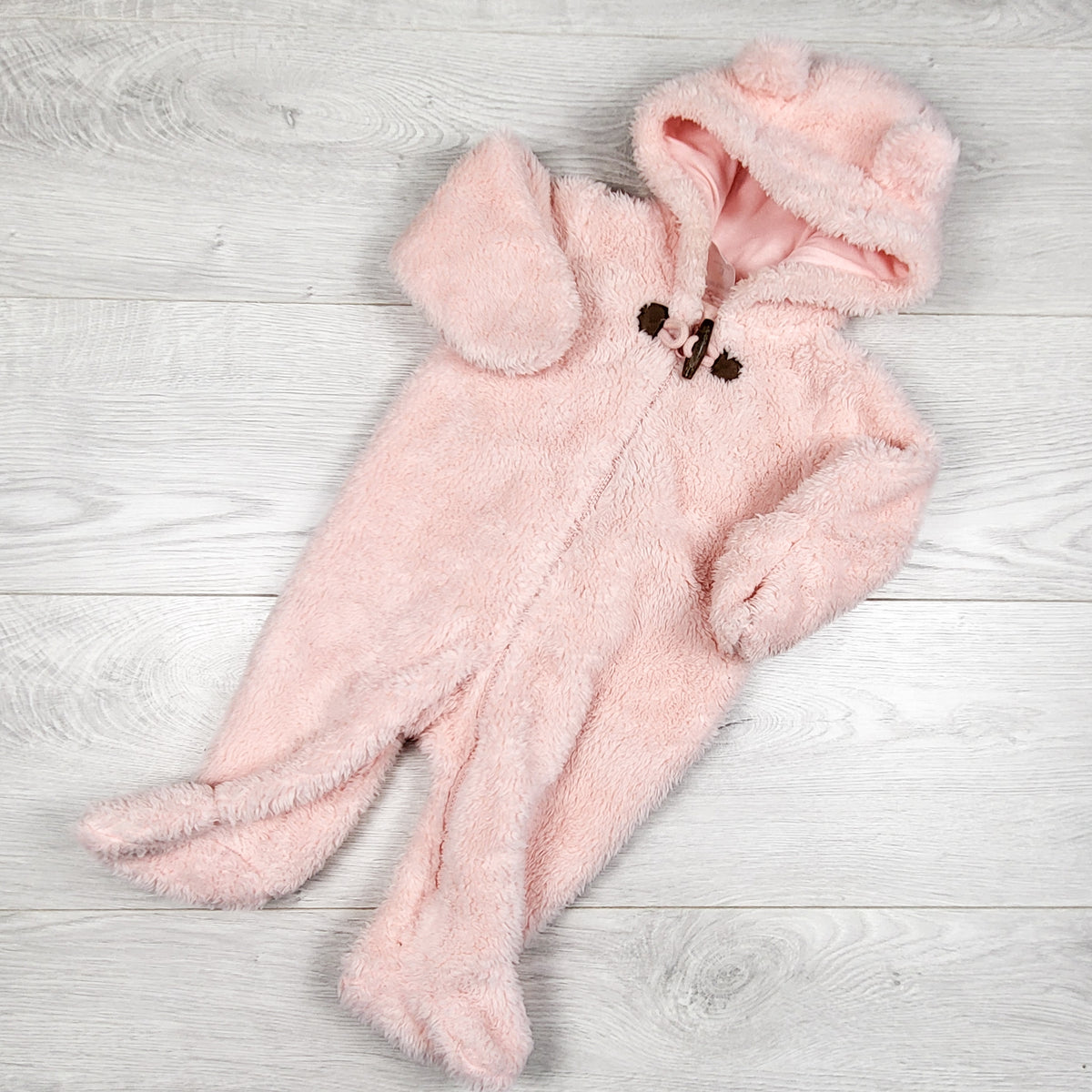Carters pink faux fur bunting suit. Size 3 months