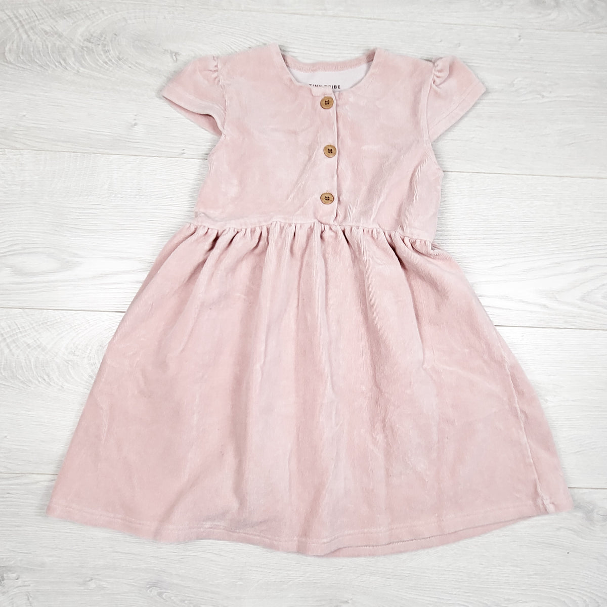Tiny Tribe pink velvet corduroy dress. Size 5T