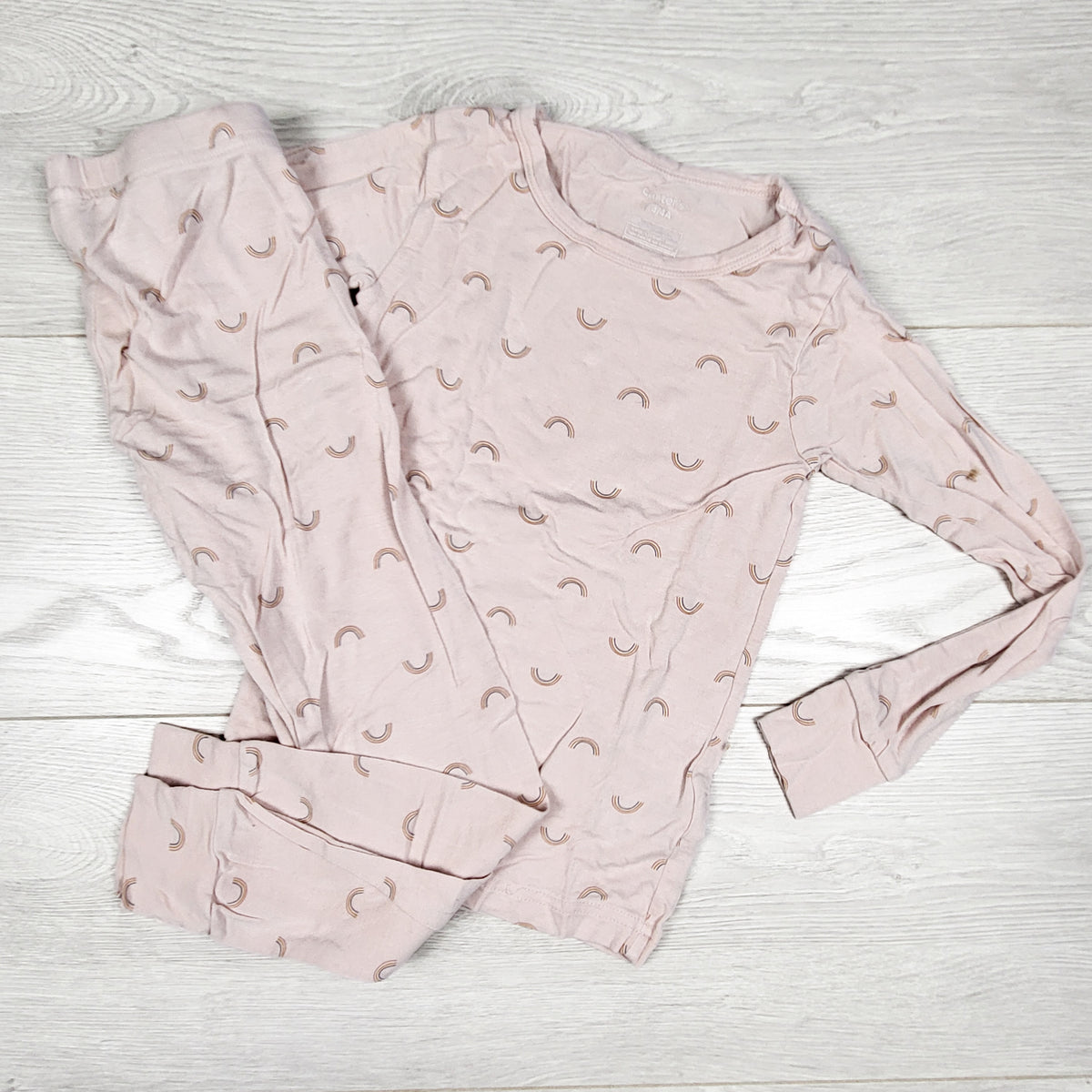 Carters pink rainbow print viscose 2pc PJs. Size 4T