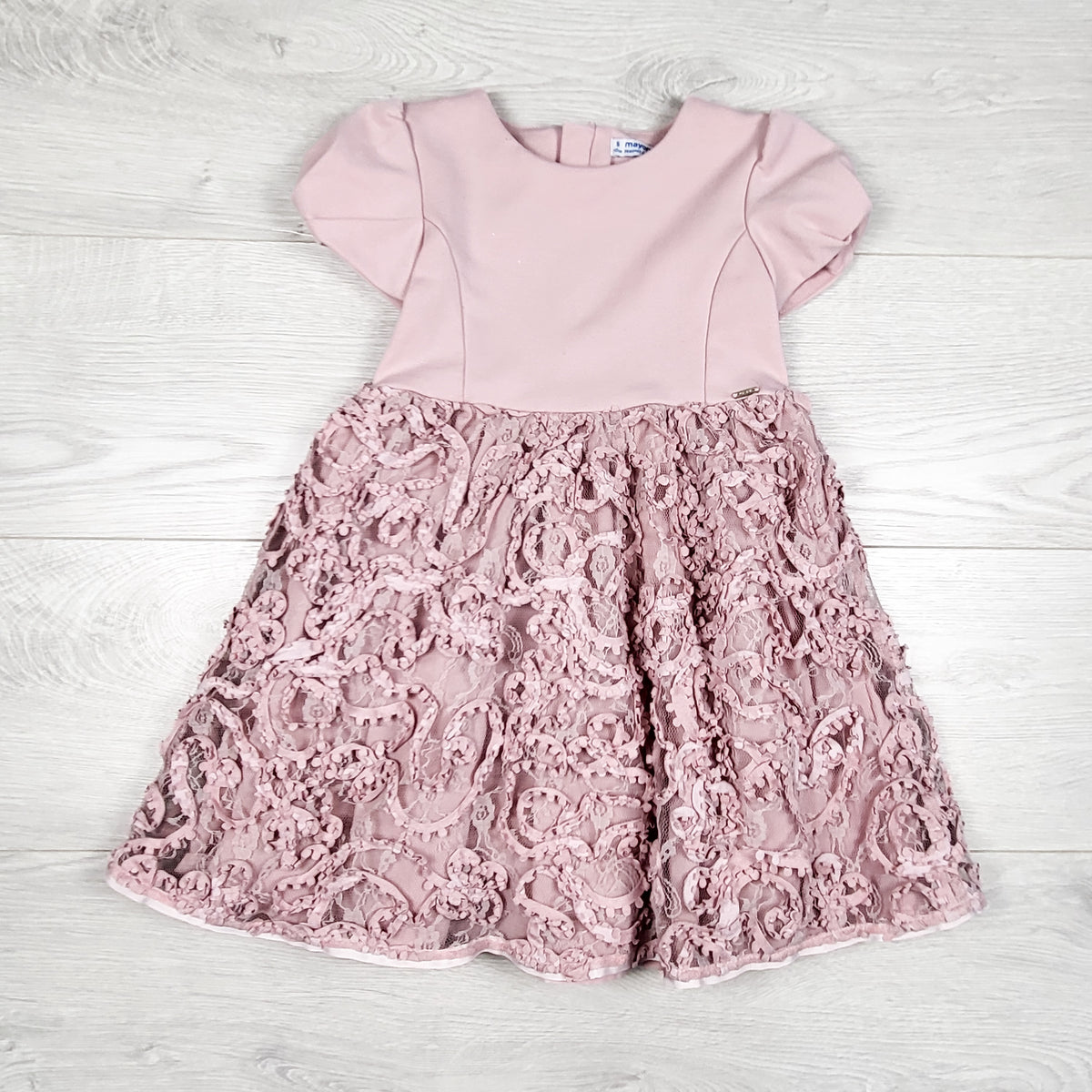 Mayoral pink ribbon tulle special occasion dress. Size 5T