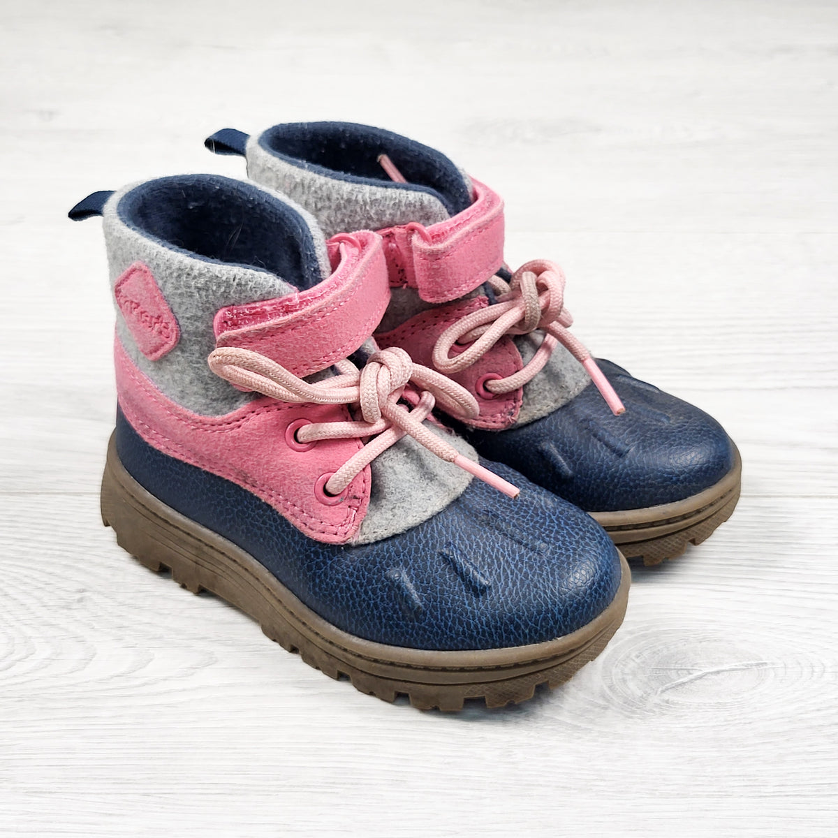 Carters colour block duck boots. Size 8