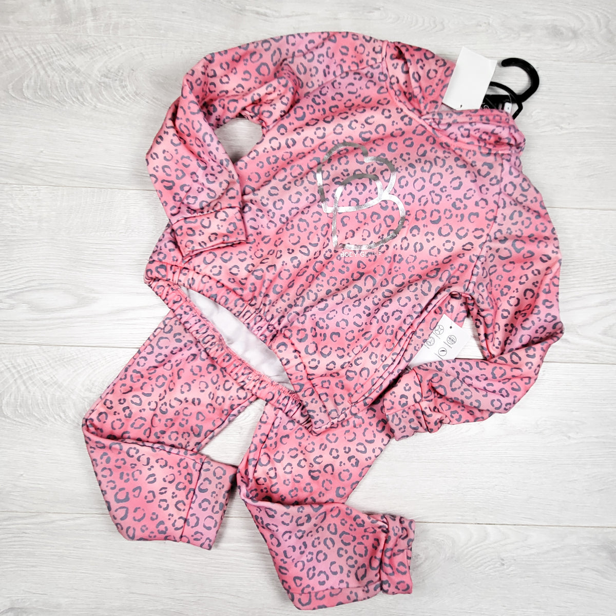 NEW - Body Glove pink leopard print 2pc active set. Size 5T