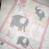 Bedtime Originals Eloise Pink/Grey Elephant Nursery Quilt (sorry, no shipping)