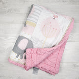 Bedtime Originals Eloise Pink/Grey Elephant Nursery Quilt (sorry, no shipping)