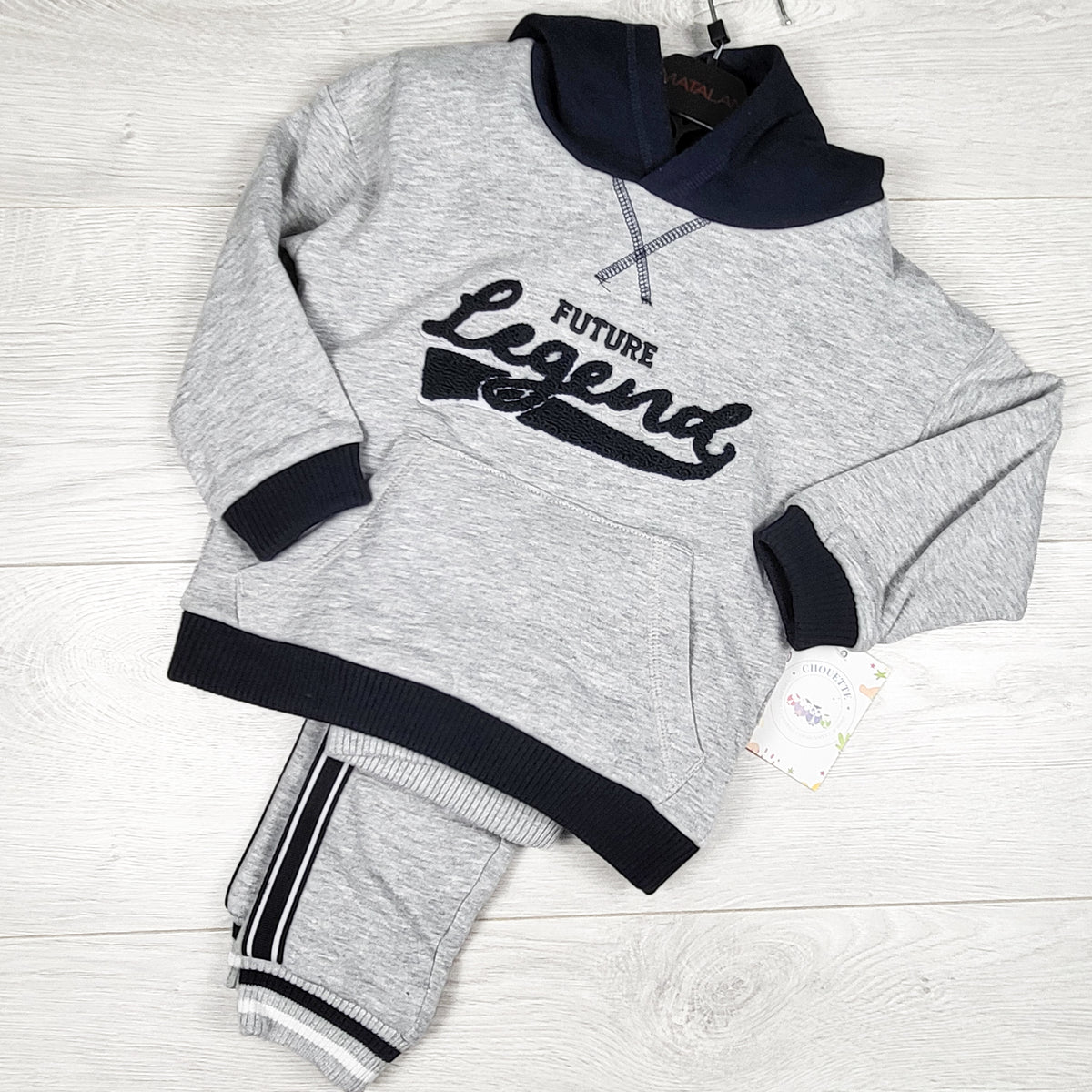 NEW - Matalan 2pc fleecy lined "Future Legend" hoodie set. Size 18-24 months