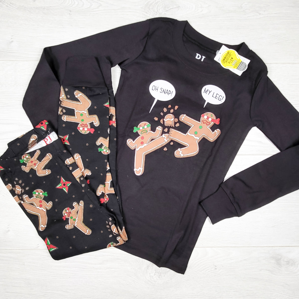 NEW - Children's Place black 2pc Gingerbread Ninja PJs. Size 5T