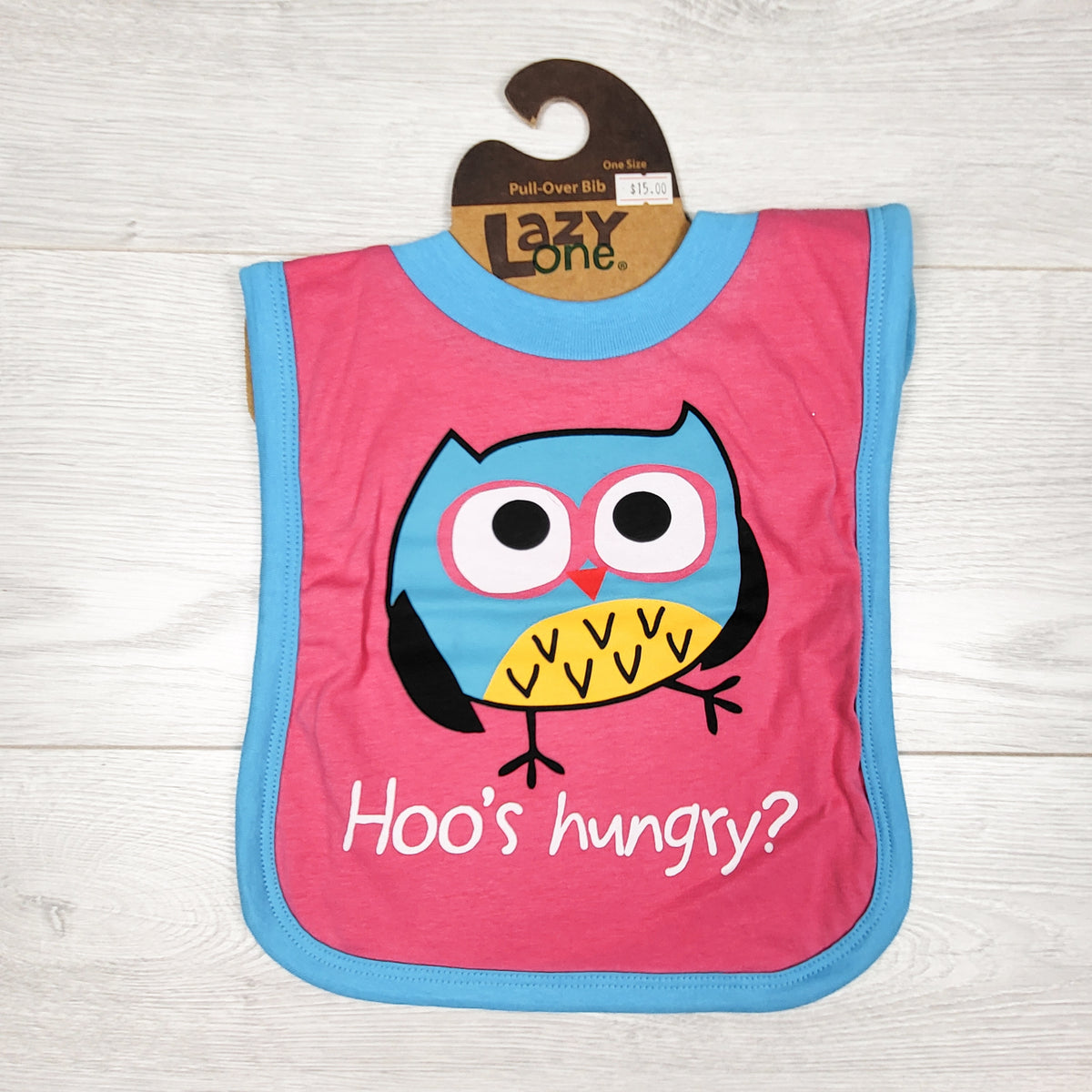 NEW - Lazy One "Hoo's Hungry" pullover bib