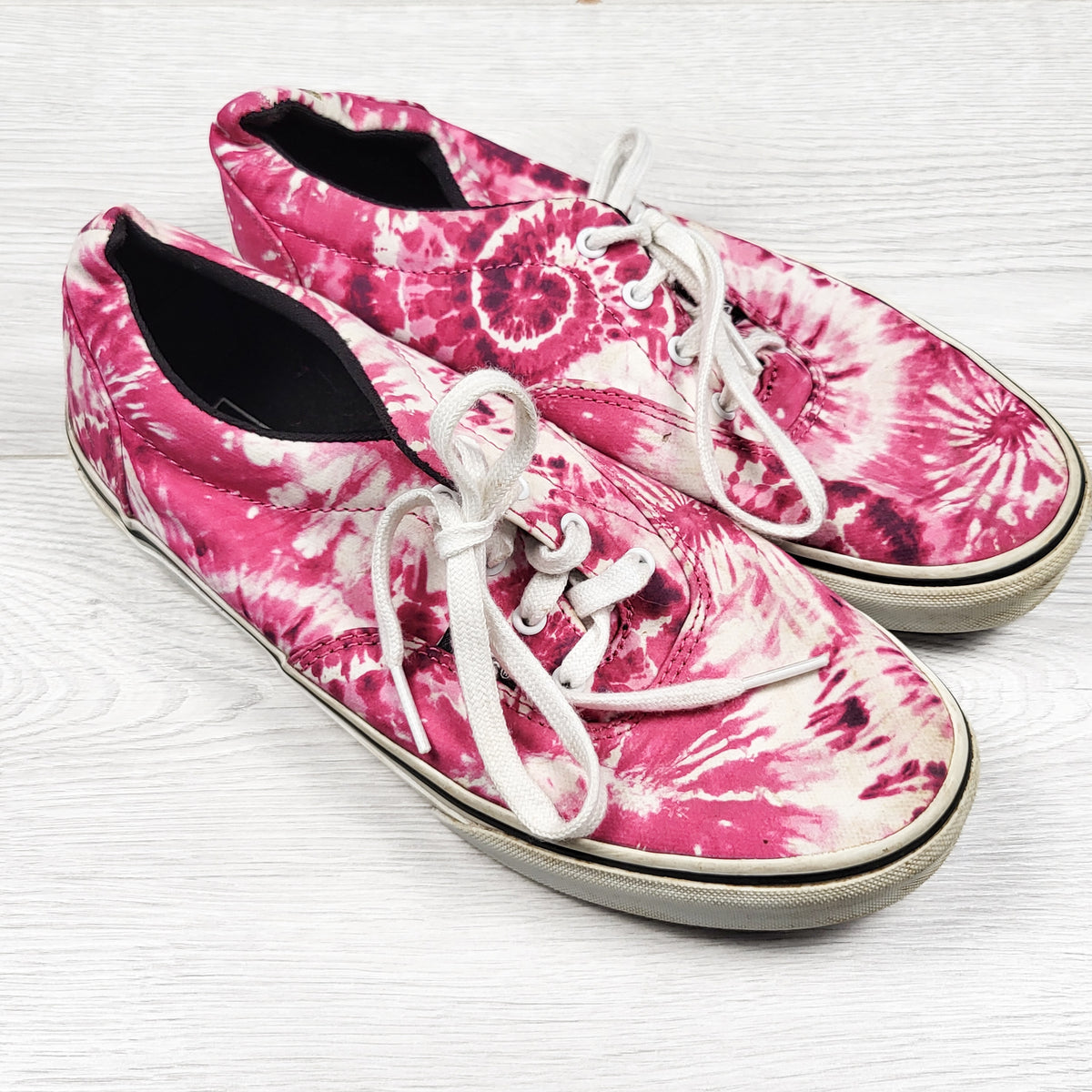 Vans pink tie dyed canvas sneakers. Youth size 5