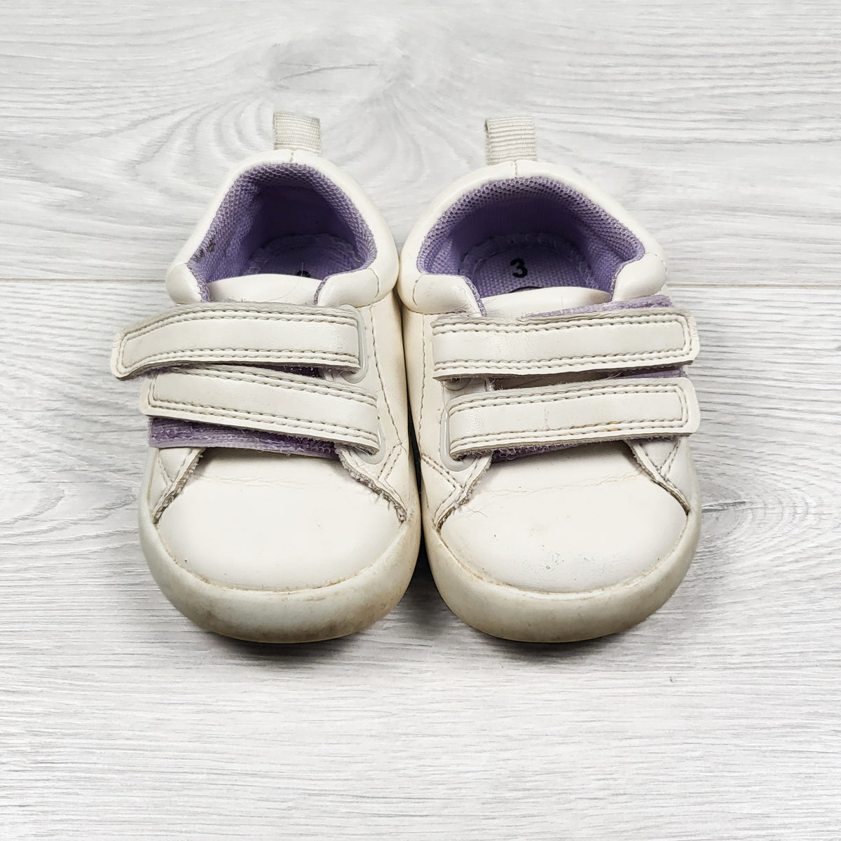 Wonder Nation white sneakers. Size 3 (infant)