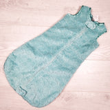 Swaddle Designs teal plush " Zzzip Me" sack. Size 3-6 months