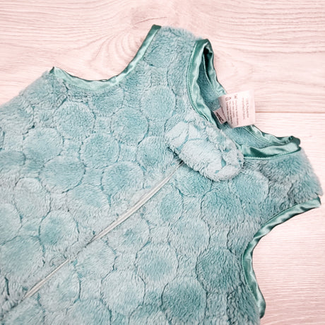 Swaddle Designs teal plush " Zzzip Me" sack. Size 3-6 months