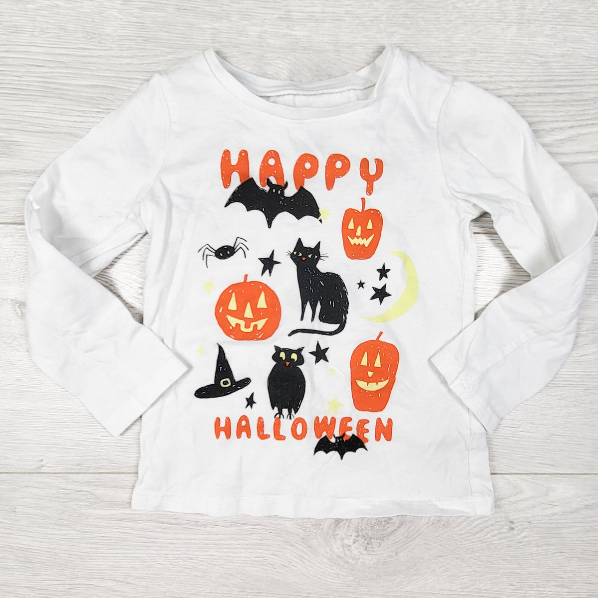Oshkosh white "Happy Halloween" top. Size 2T