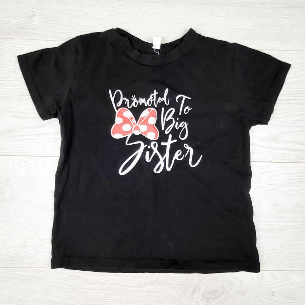 Black Disney inspired "Promoted to Big Sister" t-shirt. Size 5/6