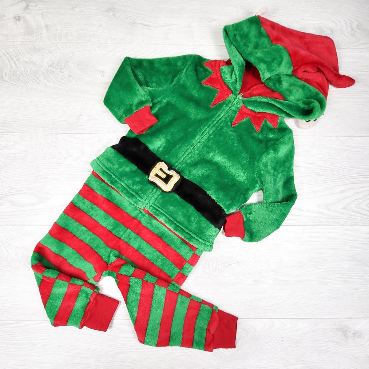 George plush velour one piece elf suit. Size 2T