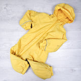 Mountain Warehouse yellow fleece lined one piece rain suit. Size 18-36 months - AS IS
