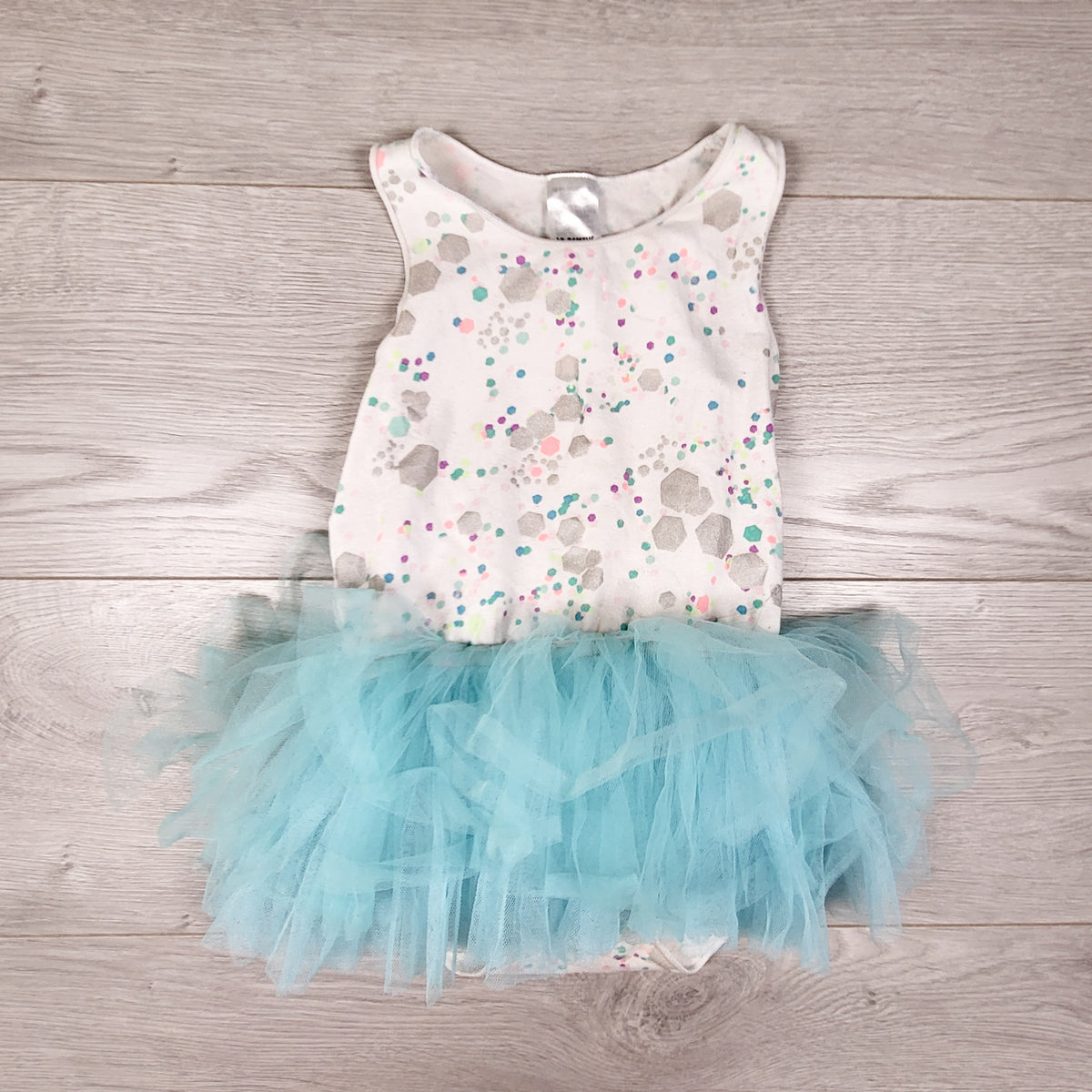 Bonds splatter print bodysuit with tutu skirting. Size 18-24 months