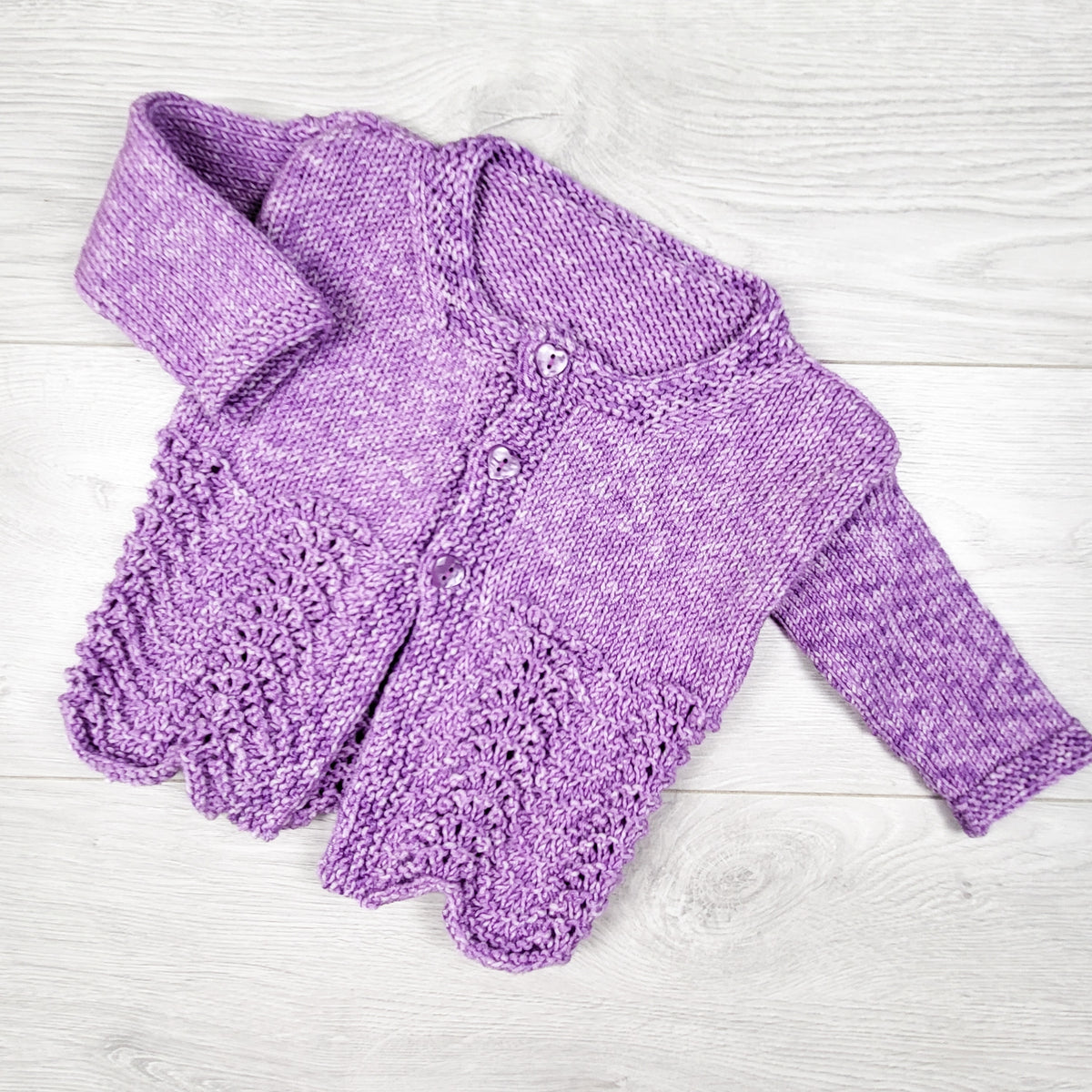 Handmade purple cardigan sweater.  Approx 12-18 months