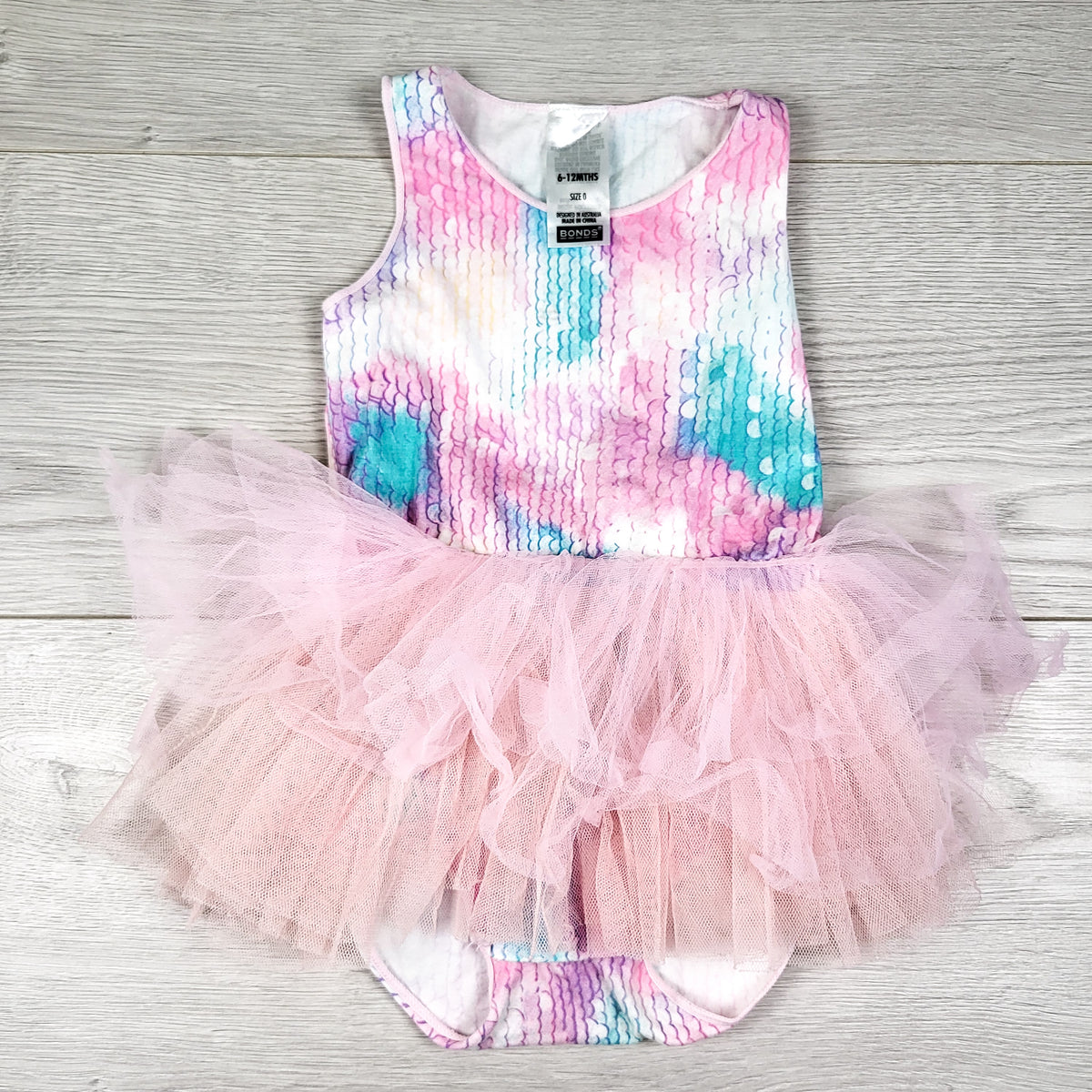 Bonds mermaid scale print tutu bodysuit. Size 6-12 months