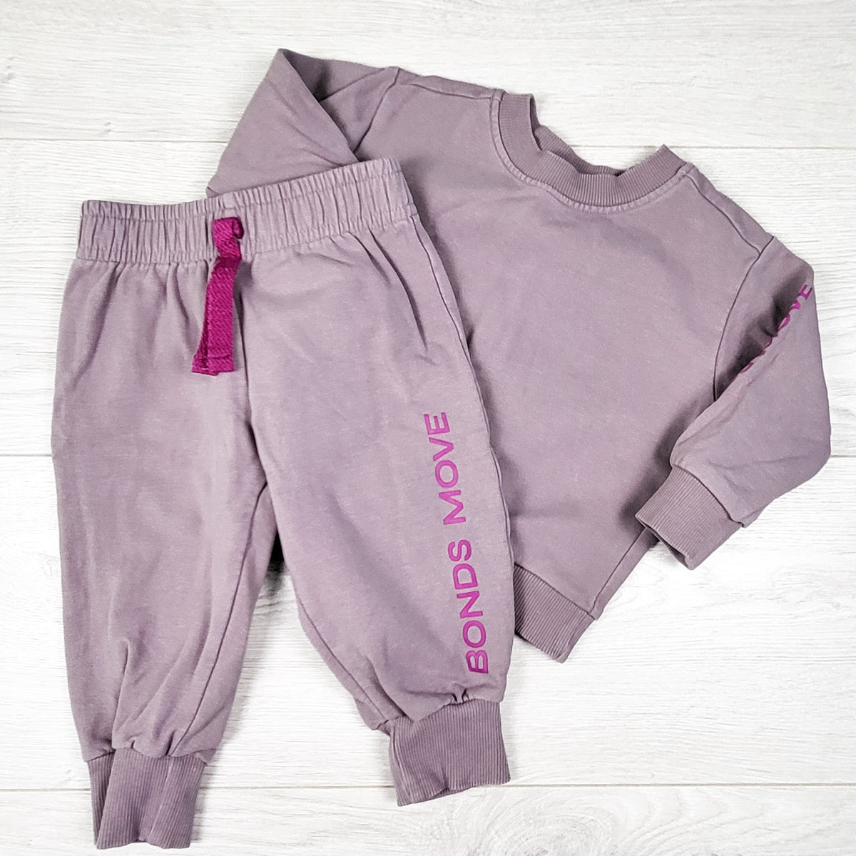 Bonds Move Purple 2-Piece Tracksuit Set. Size 3-6 months
