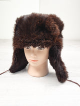 Vintage Genuine Mink Fur Ushanka (Trapper/Aviator) Hat. Ages 6+ (approx)