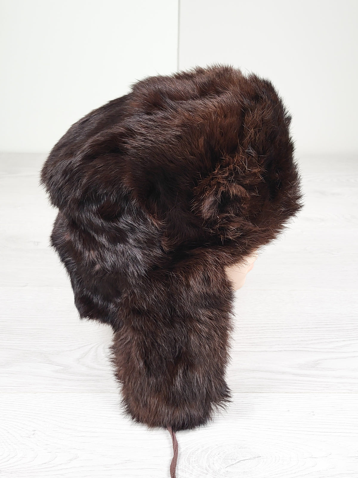 Vintage Genuine Mink Fur Ushanka (Trapper/Aviator) Hat. Ages 6+ (approx)