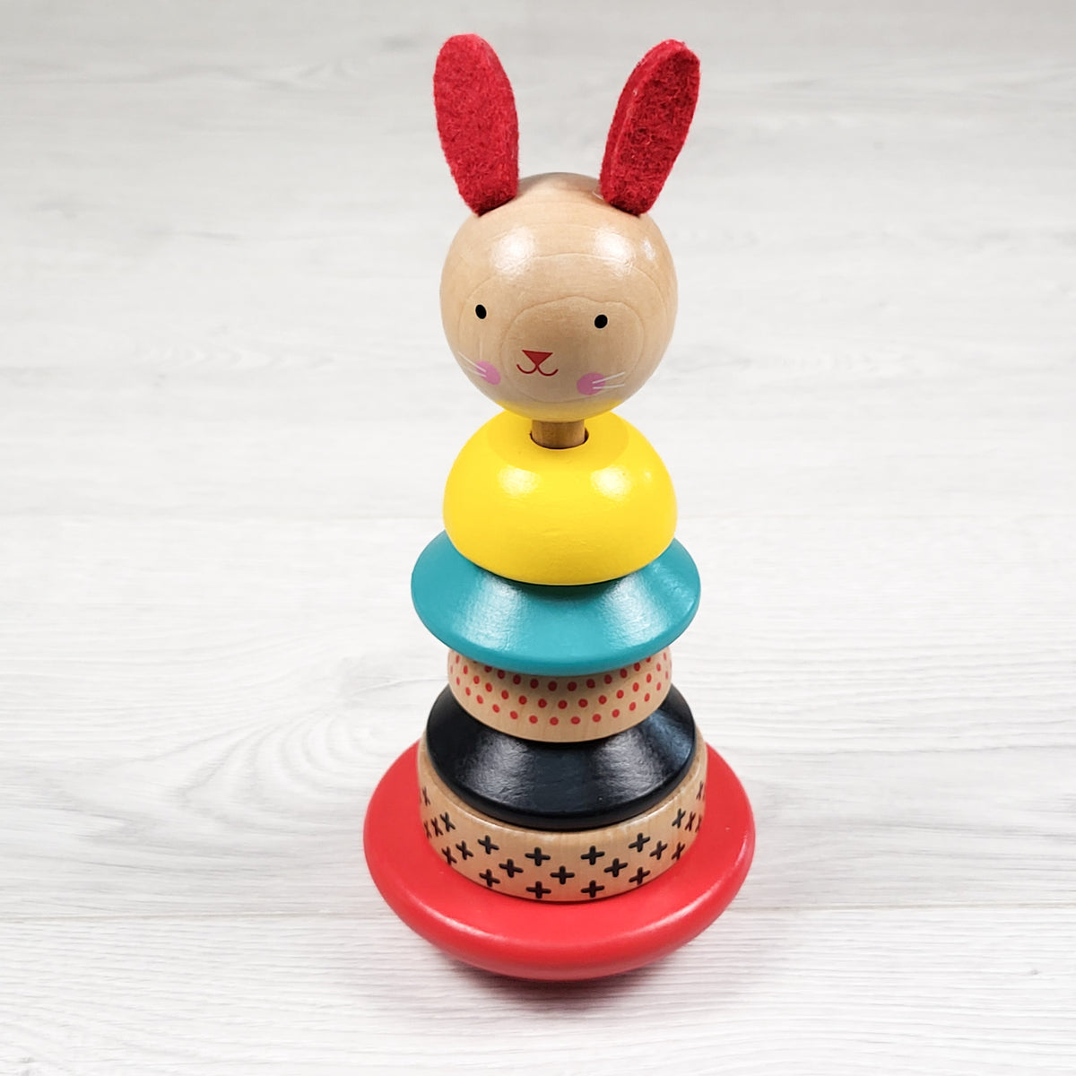 Petit Collage wooden bunny stacking toy