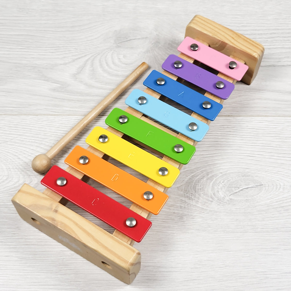 Wooden and metal xylophone toy
