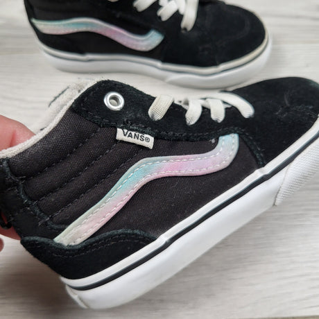 Vans black high top shoes. Size 7 (toddler)