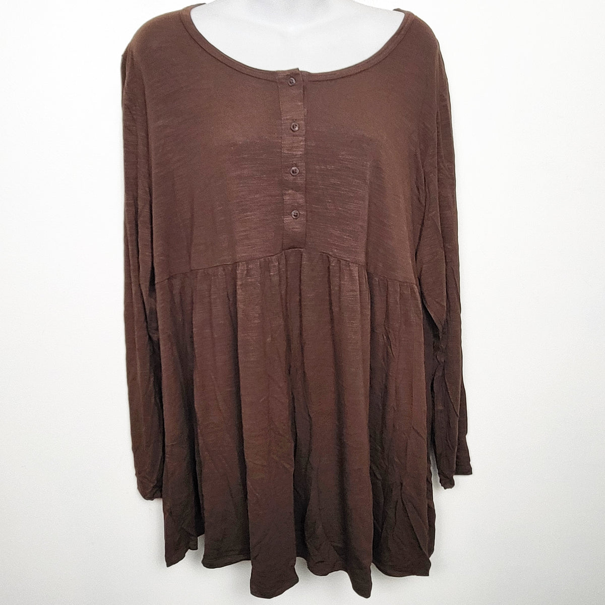 Old Navy brown babydoll tunic maternity top. Size XXL