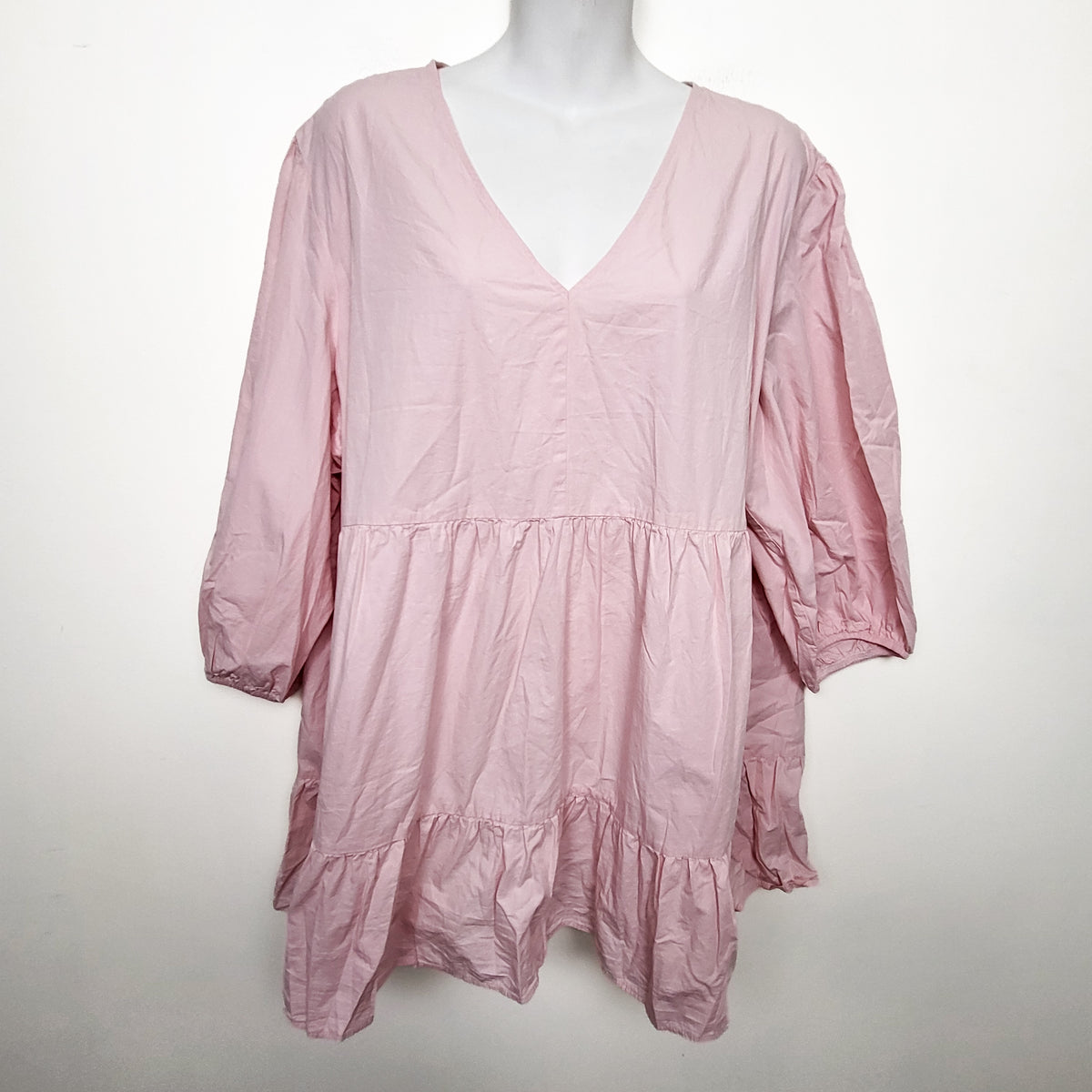 Gap Maternity Pink V-Neck Poplin Babydoll Tunic Dress. Size XXL