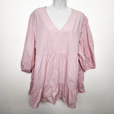 Gap Maternity Pink V-Neck Poplin Babydoll Tunic Dress. Size XXL