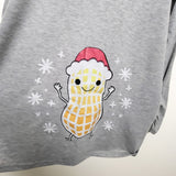 Grey "Little Peanut" long sleeve maternity top. Size XXL