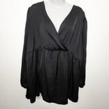 Gap black satin long sleeve maternity top. Size XXL