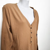 Old Navy tan ribbed Henley style Maternity top. Size XXL