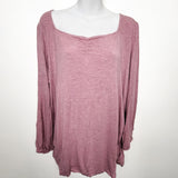 Old Navy pink slub knit maternity top with sparkles. Size XXL