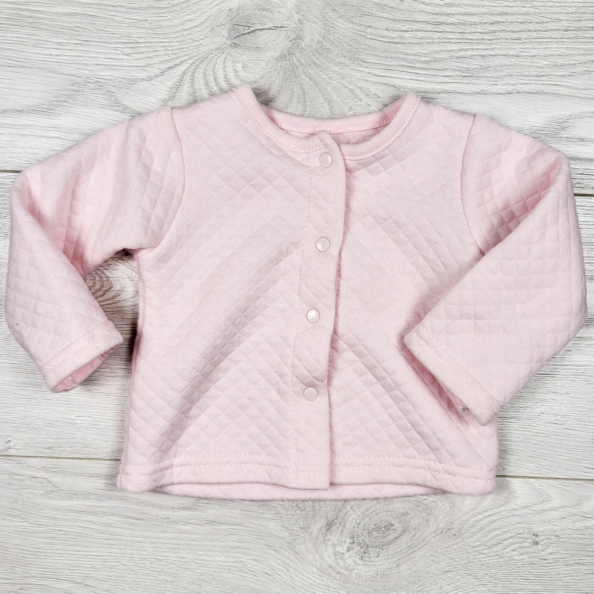 Chick Pea pink quilted snap button long sleeve top. Size 3-6 months