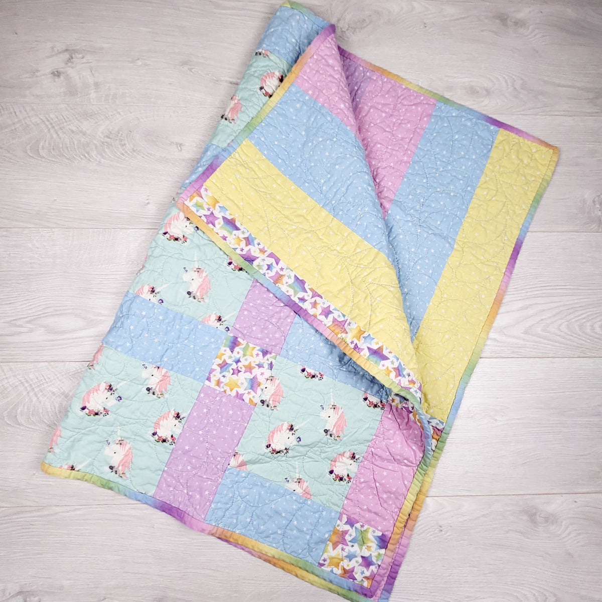 Handmade reversible crib quilt (sorry, no shipping)