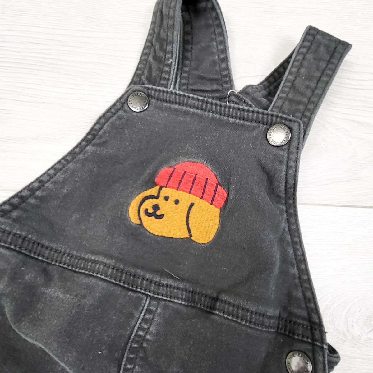 Joe navy denim overalls with dog. Size 12-18 months