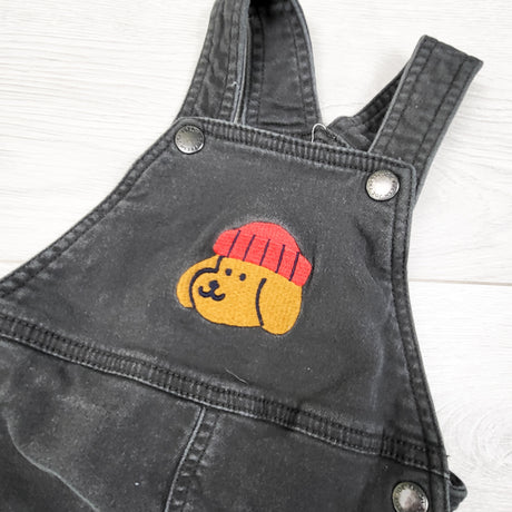 Joe navy denim overalls with dog. Size 12-18 months