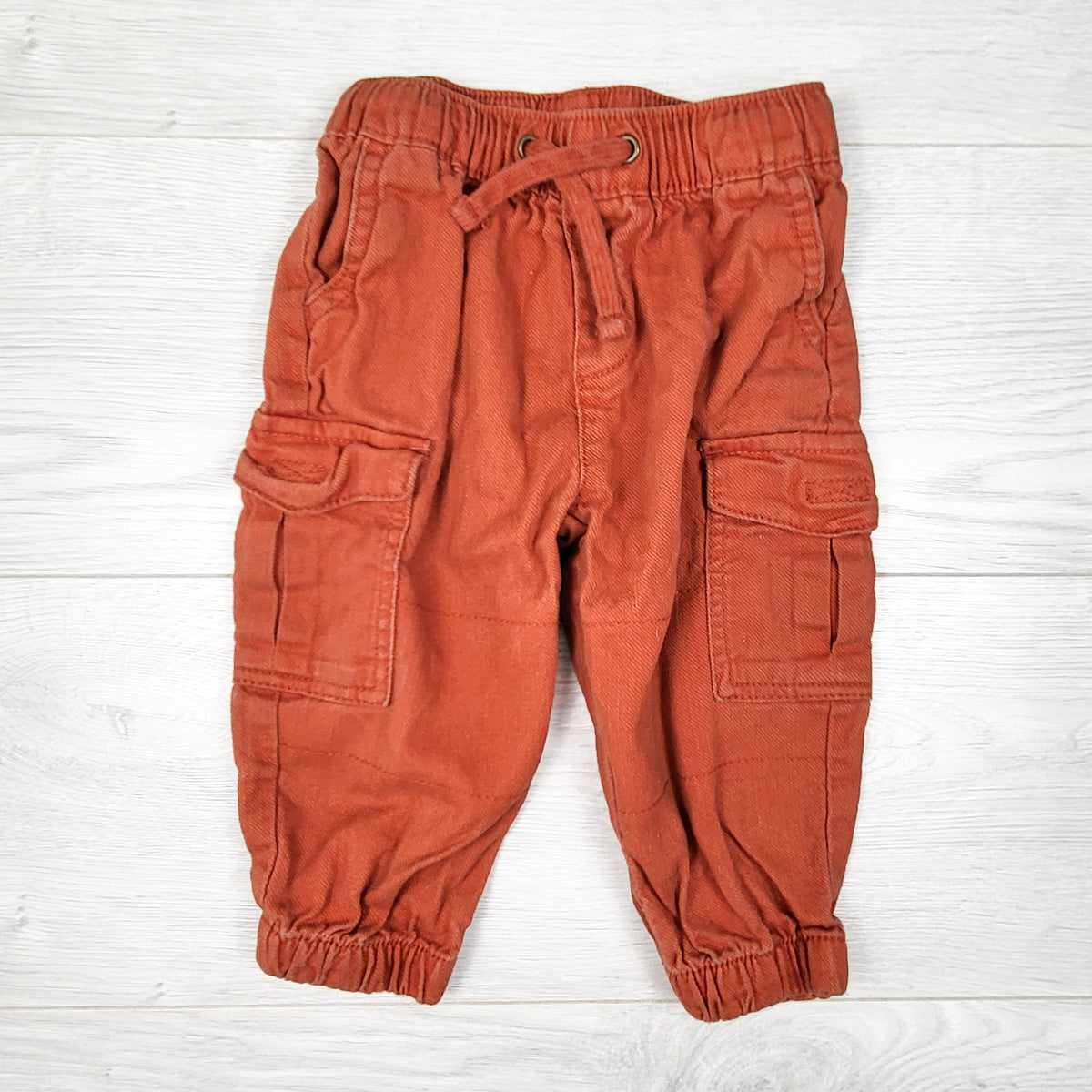 Carters orange twill pull-on joggers. Size 12 months