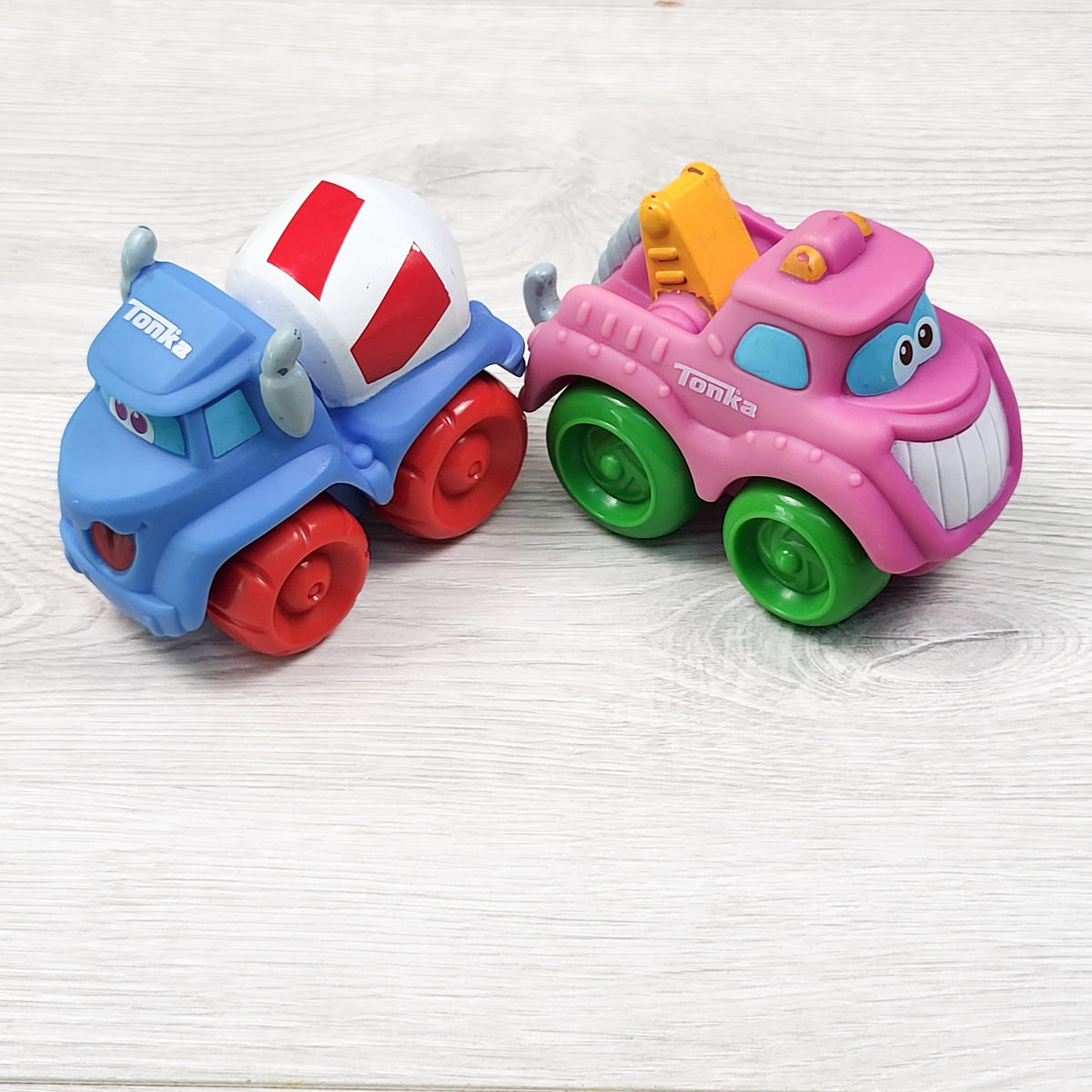 Pair of Tonka soft rubber vehicles