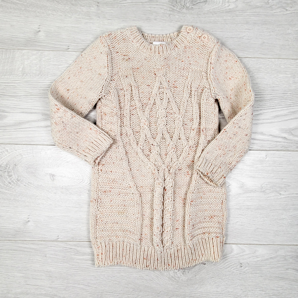 Joe pale pink speckled sweater dress. Size 18-24 months